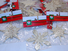 Kurt Adler Snowflake Ornaments Sparkly Santa's World Christmas Tree Decor 20 Pcs