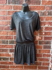 Athleta Womens XS Gray Captivate Short Sleeve Drop Waist Dress