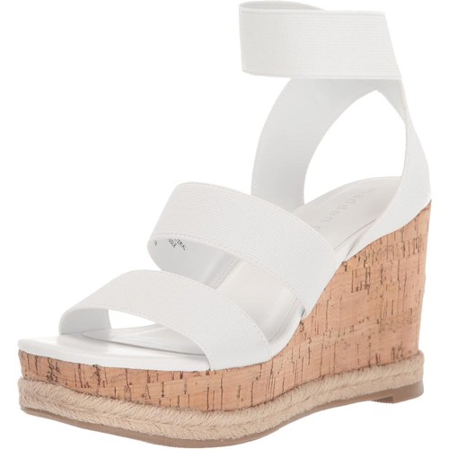 Madden Girl Women Ankle Strap Cork Wedge Sandals Maranda Size US 10M White