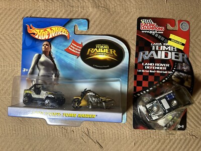 Lara Croft Tomb Raider Hot Wheels and Land Rover Defender Die Cast