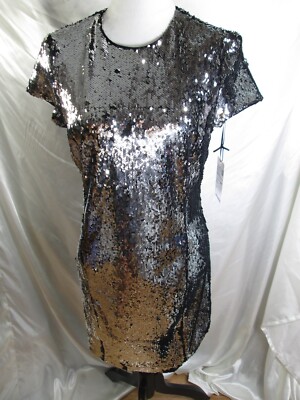 W BY WORTH SHORT SLEEVE BLACK/SILVER SEQUIN DRESS SIZE 6 | eBay