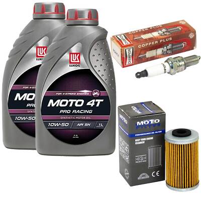 Set 2L Öl Inspektion Ölfilter Zündkerze für KTM SX-F 450 ie SX-F450 SXF 2013-15