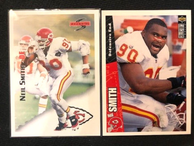 NFL - Neil Smith 1995 Score & 1996 Upper Deck CC Football - Chiefs