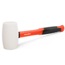ValueMax Rubber Mallet Hammer 16 oz Fiberglass Handle Solid Head for Woodworking