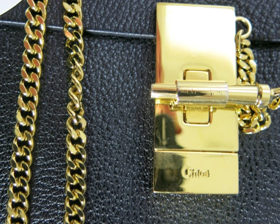 BOLSO DE HOMBRO MEDIANO DE CUERO NEGRO CHLOE DREW VENTA AL POR MENOR 1850 $ 100% AUTÉNTICO GARANTIZADO Foto 2 de 4