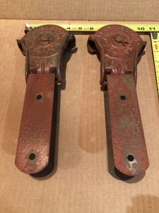 Antique Cast Iron Fe Myers Stayon Barn Door Rollers Farm Pulley