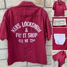 King Louie Kens Locksmith  Fix It Shop Bowling Shirt King ML 60s 70s Vintage