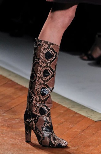 VALENTINO 39 Multicolor Brown Hand Painted Python Knee Boots 8.5 - Picture 2 of 6