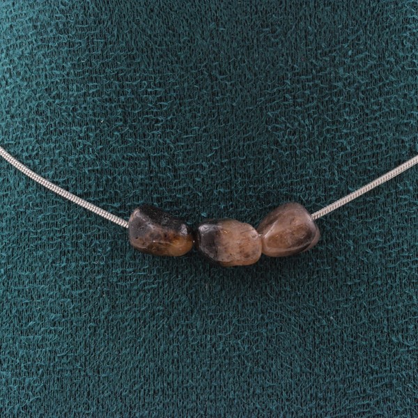 Collier Mit 3 Perlen Andalousit Aus Den Usa. Kette Aus Edelstahl Damen Collier-image