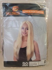 Happy Halloween-Long Blonde Hair-Wig One Size Fits Most- New In Package Cosplay
