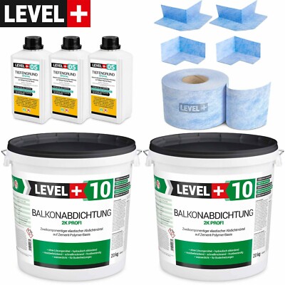 Dicht-Set 13m² Terrasse 40kg Balkonandichtung 2K Plus, Balkon, Bad, Sauna SET34