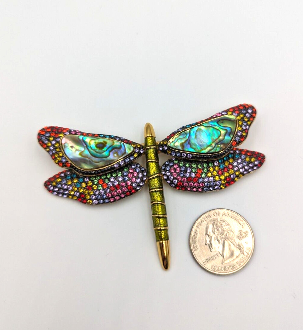 Joan Rivers Big Statement Dragonfly Multicolor Ab… - image 12