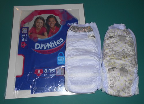Huggies DryNites Girls XL Bedwetting Diapers Australia Version Cup Cakes Samples - Picture 2 of 4