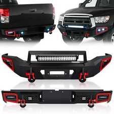 Front /Rear Bumper With LED Lights & D-rings For 2007-2013 Toyota Tundra Pickup