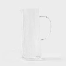 Ribbed Glass Pitcher Clear - Threshold™: 40.5oz Dishwasher-Safe