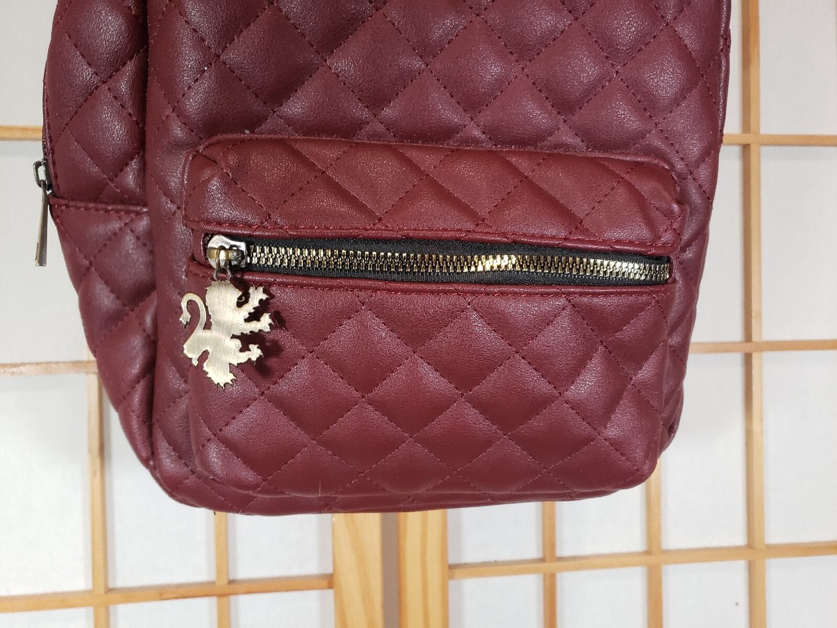 Cute Burgundy Harry Potter Gryffindor Quilted Mini Backpack  display picture 1
