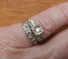 1/3 CT White Round Cut CZ Wedding Matching Bridal Ring Set In Sterling Silver