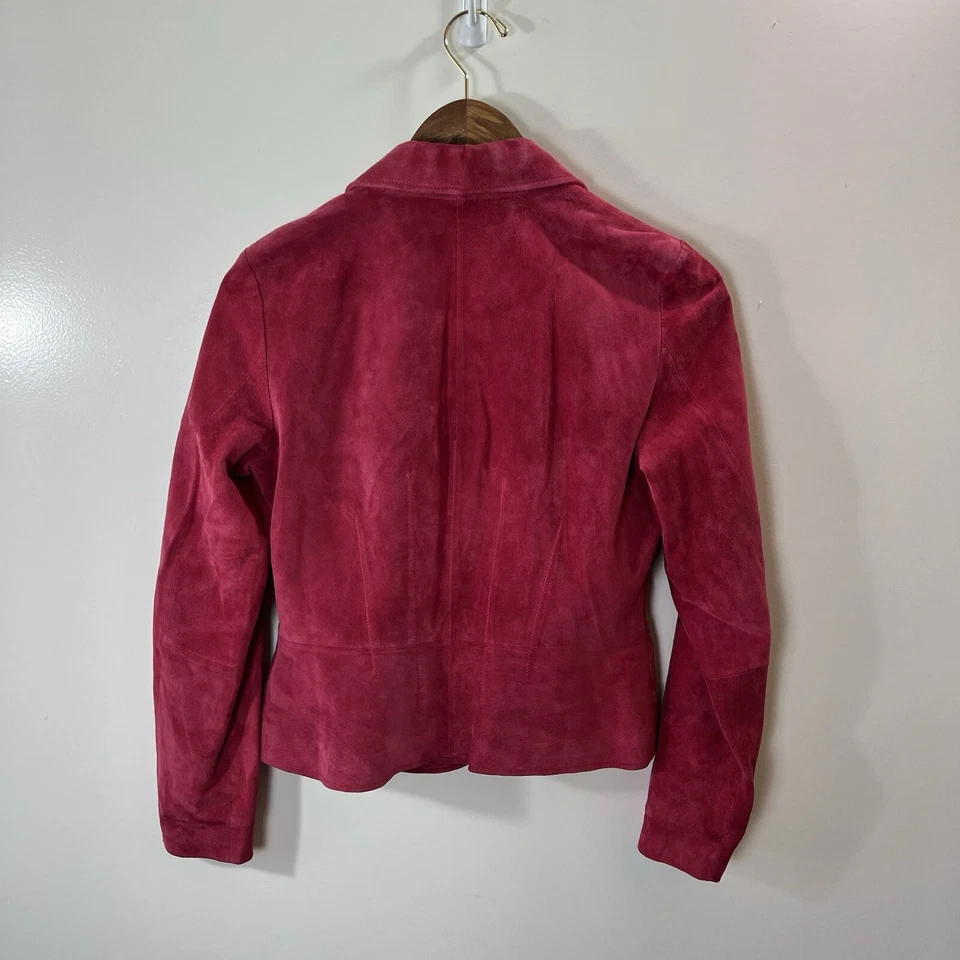Chaqueta de gamuza para mujer Margaret Godfrey Bloomingdale’s talla S 4P rosa Barbiecore Foto 2 de 4