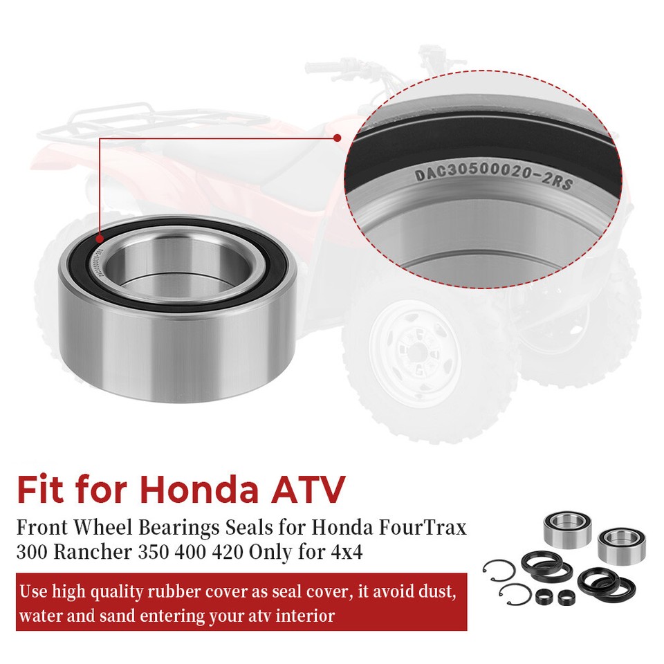 Front Wheel Bearings Seals Kit For Honda TRX300FW FourTrax 300 4x4 1988-2000 ATV