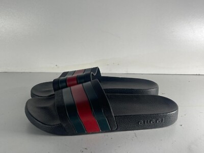 Gucci Herren Slider Größe 10 (44) Gummi Mehrfarbig Slipper Freizeit Sandalen-E40
