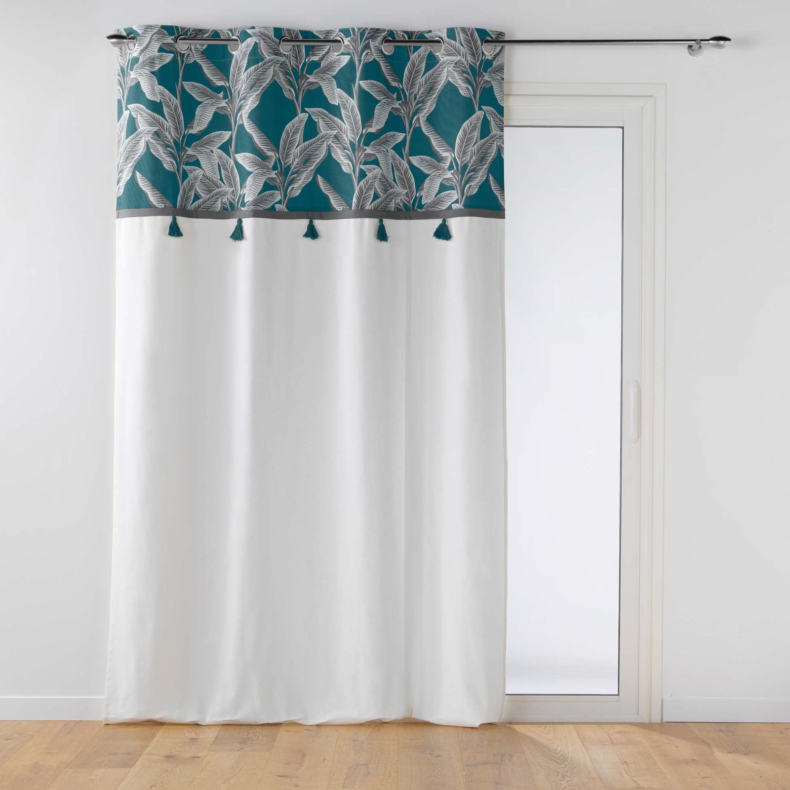 Rideau à oeillets Isibelle 140x240 en coton de qualité supérieure bleu