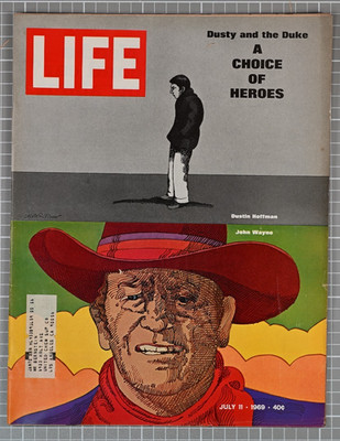 July 11 1969 - Life Magazine - Dustin Hoffman & John Wayne - A Choice of Heroes