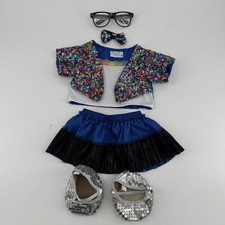 Build-A-Bear Workshop Sequin Dance Clothes Outfit Skirt Shoes Glasses Bow Toys