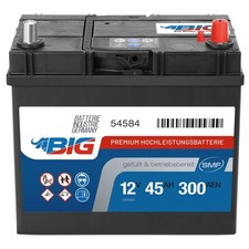 Autobatterie 45Ah BIG Premium 54584 12V 300A/EN Starterbatterie PKW KFZ