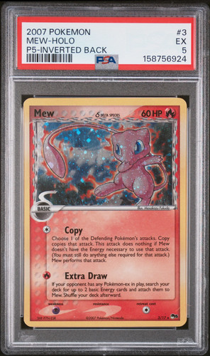 2007 Pokemon Pop Series 5 Mew Holo P5-Inverted Back PSA 5 #3