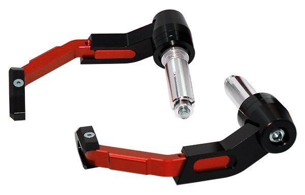 Kit de protections de levier CNC orange et noir avec système anti-blocage de frein avant