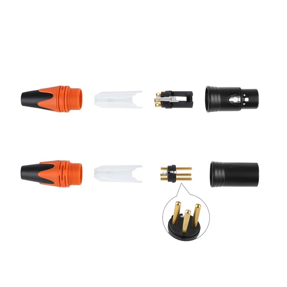 Conector Rannsgeer XLR de 3 pines macho y hembra enchufe para hágalo usted mismo (4 pares) Foto 3 de 3