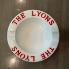 Vtg Thé Lyons French Opaline Glass Advertising Ashtray Tea Milk Bar Trinket Dish