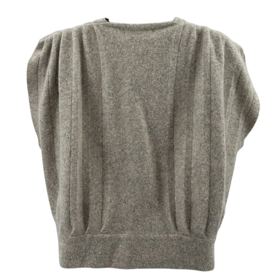 Винтажный Evan Picone свитер жилет WMNS L желтовато-коричневый v-образным вырезом ангора кролика волос шерсти 80-х  - Изображение 4 из 4