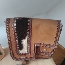 Alte Jagdtasche, Dunkelbraune Ledertasche, Schultertasche