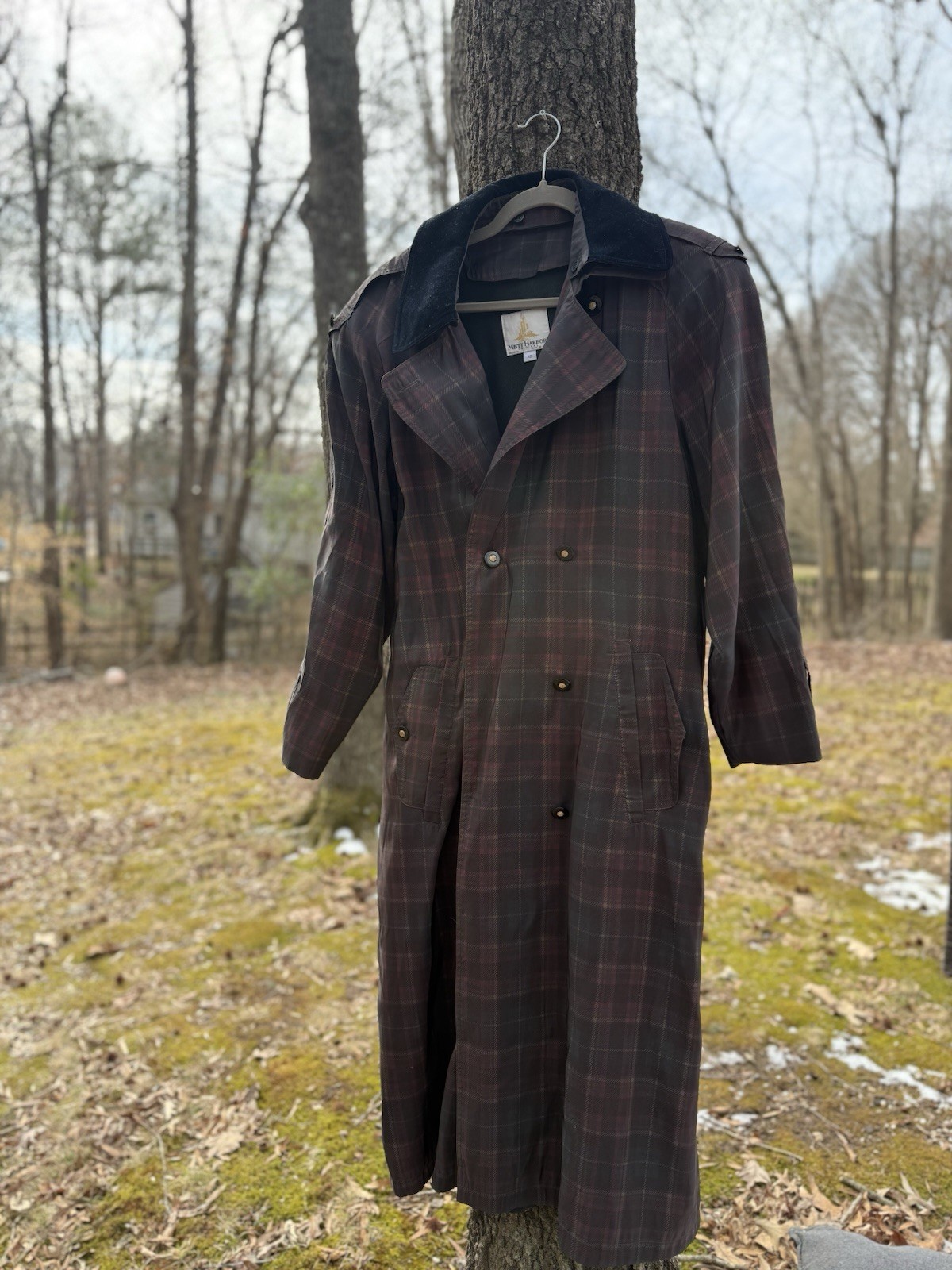 Vintage 90s Misty Harbor Plaid Women’s Trench Coat Size 12