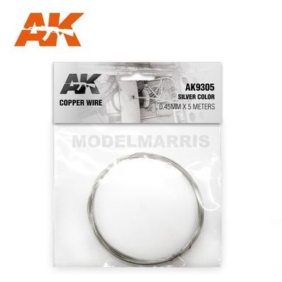 AK-9305 Copper Wire 0.45mm X 5mt Silver Farbe