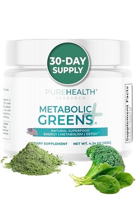 Metabolic Greens+ The Energy Magician by PureHealth Research (Non-GMO) Natural