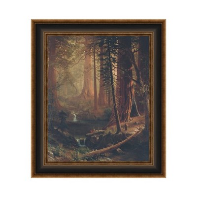 Framed Canvas Print Art Redwood Trees of California 1874 by Albert Bierstadt