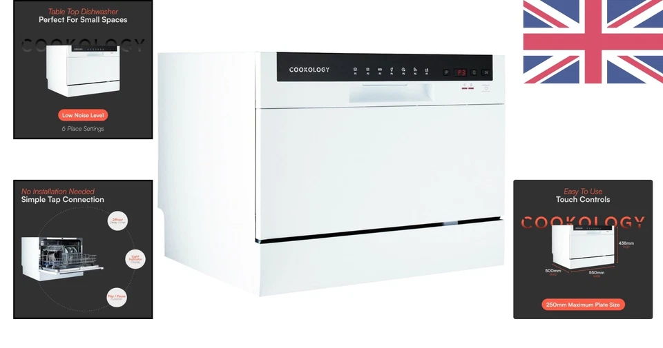 Eco-Friendly Mini Dishwasher - 6 Place Settings, 49dB Low Noise Operation - Image 2 of 4
