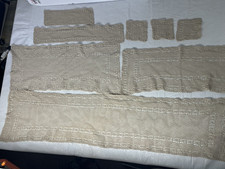 Lot Vintage Handmade Lace Table Runners Set Ivory Doilies Matching Set 8 Pc
