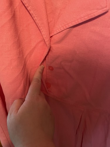 EUC Vintage Talbot’s pink sleeveless button up shirt dress linen rayon blend 14 - Picture 5 of 10