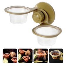 2pcs Wall-mounted Reptile Water Food Bowls Feeding Dish Feeder for Lizard