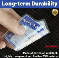 10pcs Waterproof PVC Card Holders – Scratch‑Resistant Social Security IDs - NEW