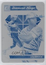 2023 Panini Donruss Diamond Kings Printing Plate Cyan 1/1 Lou Brock #19 HOF f9s