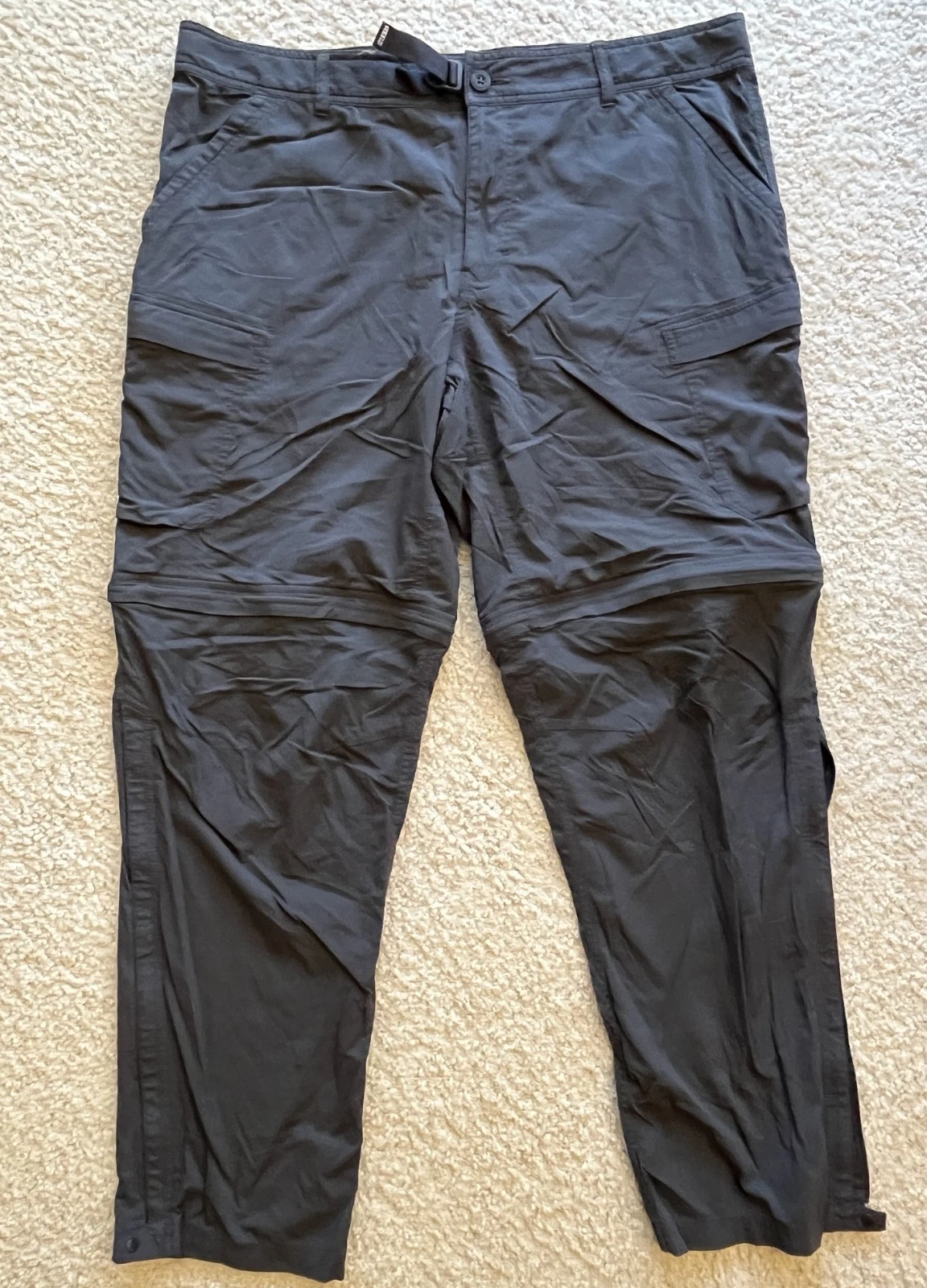 REI Relaxed Fit Convertible Charcoal Gray Lightweight Hiking Pants Men 40x32