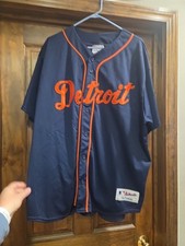 Authentic Collection Majestic Jersey Detroit Tigers Blue Orange Size 2XL