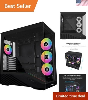 V100 ATX Mid-Tower with 4 ARGB Fans & Easy Tool-less Access - Gaming Essential