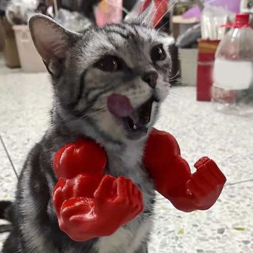 Neck Hanging Cat Fist Hulk Arm 3D Printed Pet Green Giant Arm Cat Lover Gifts - Picture 8 of 19