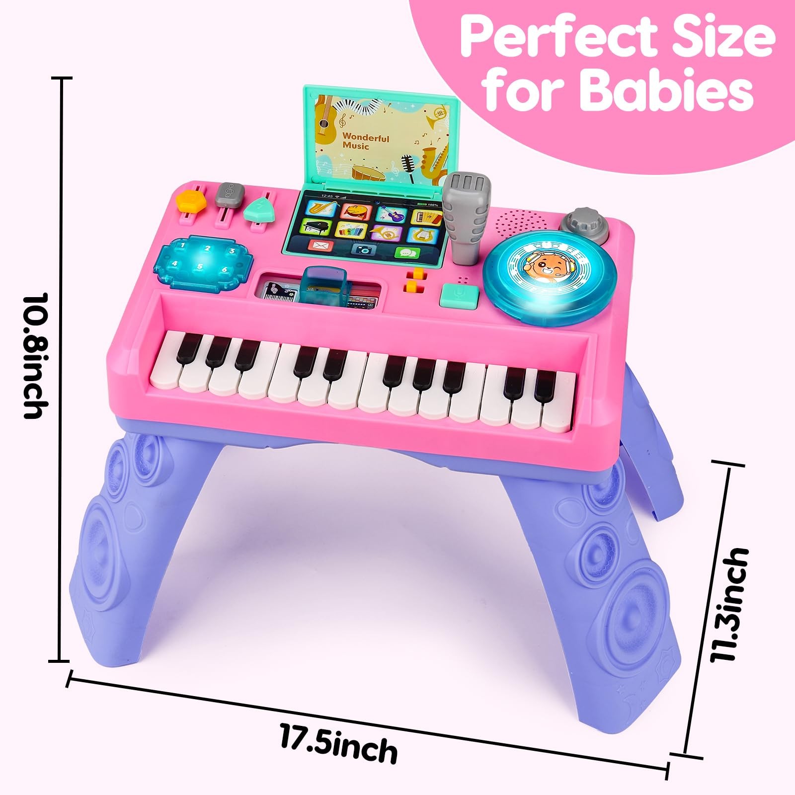 Fisher-Price Laugh and Learn Baby and Toddler Toy Mix and Learn DJ Table Musi