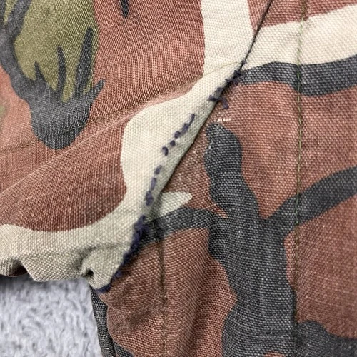 VTG Woodland Camo Quilted Work Jacket Hunting Streetwear Thrashed *Broken Zipper image 18